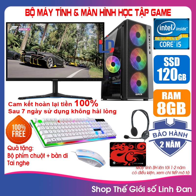 [Trả góp 0%]Bộ case máy tính Game - Học tập LED + Màn 24 inch CPU Pentium G2020 / i5-3330 / Ram 4GB-8GB / SSD 120-240GB / VGA 1 - 2GB chơi PUBG mobile LOL Fifa4 GTA 5 ... [TẶNG: Phím chuột + lót chuột + Tai nghe] GAi53 LLD
