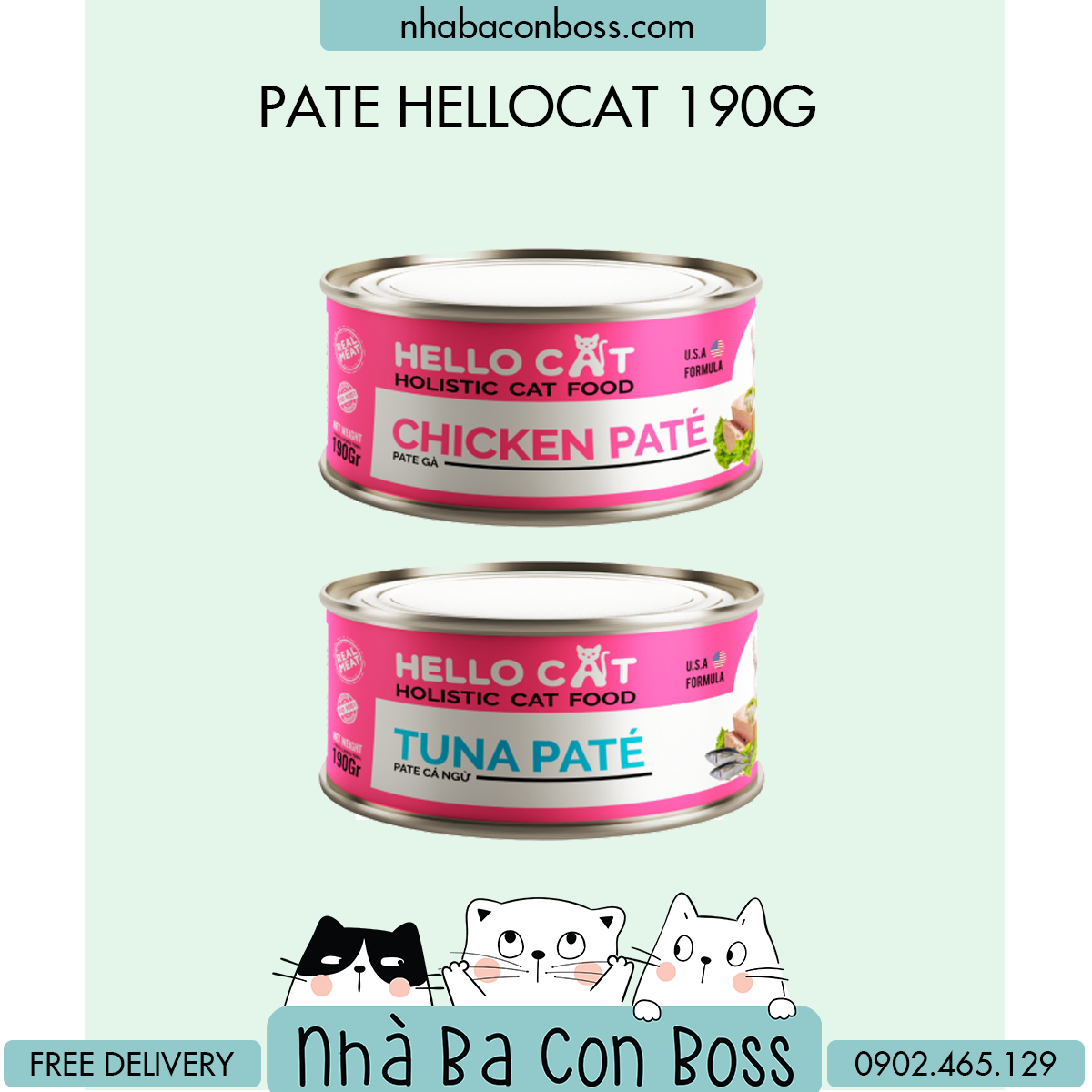 Pate cho mèo hello cat date 27/02/2024