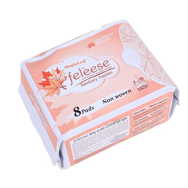 Băng vệ sinh Feleese loại 08 miếng có cánh - Dùng ban ngày.