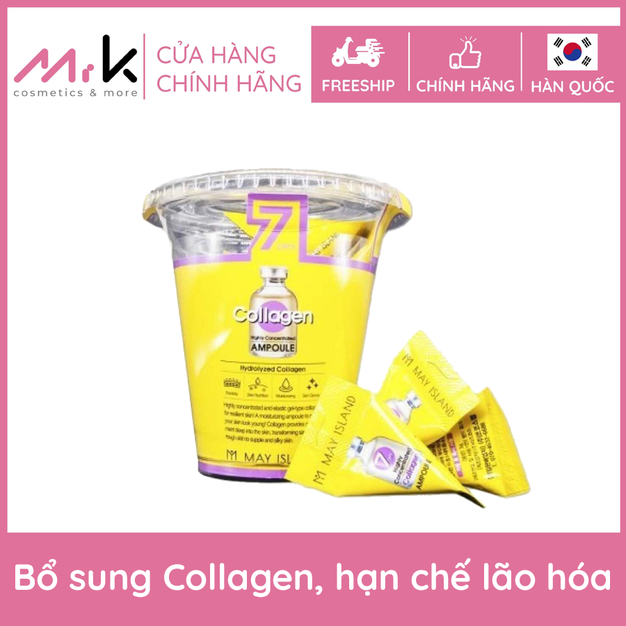 1 Gói Tinh chất serum May Island Seven Days Collagen Ampoule chính hãng Hàn Quốc, bổ sung collagen, dưỡng ẩm