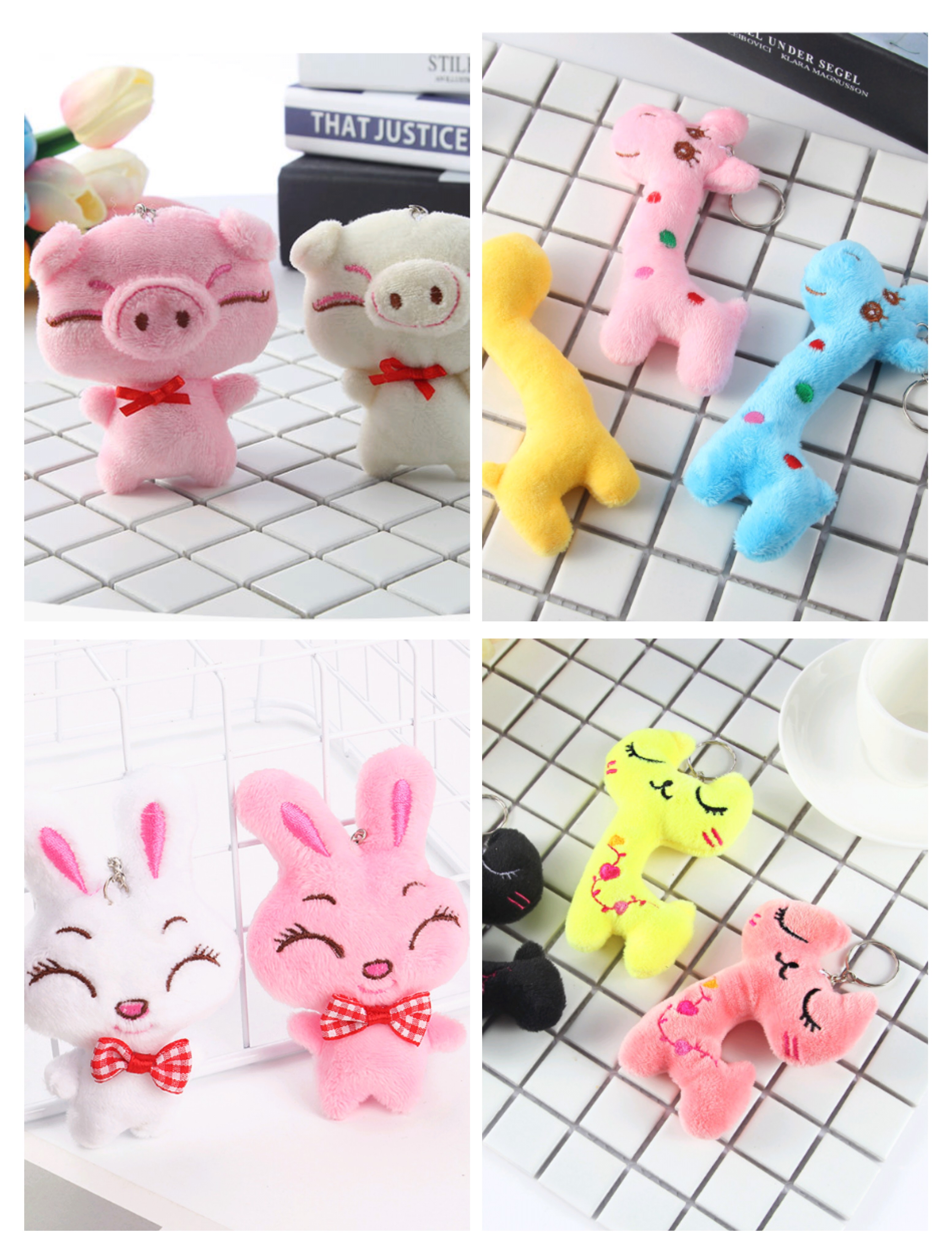 Móc khóa gấu bông mini balo túi nhiều mẫu xinh size 8 - 12