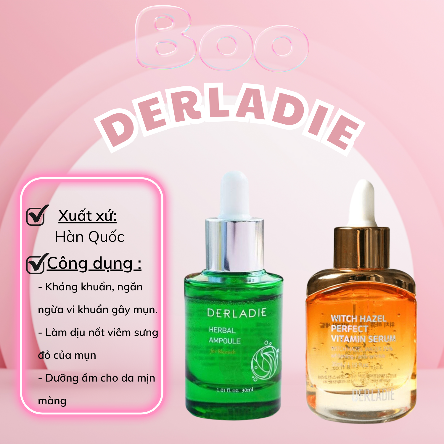 Tinh Chất Derladie Hỗ Trợ Giảm Mụn, Giảm Thâm