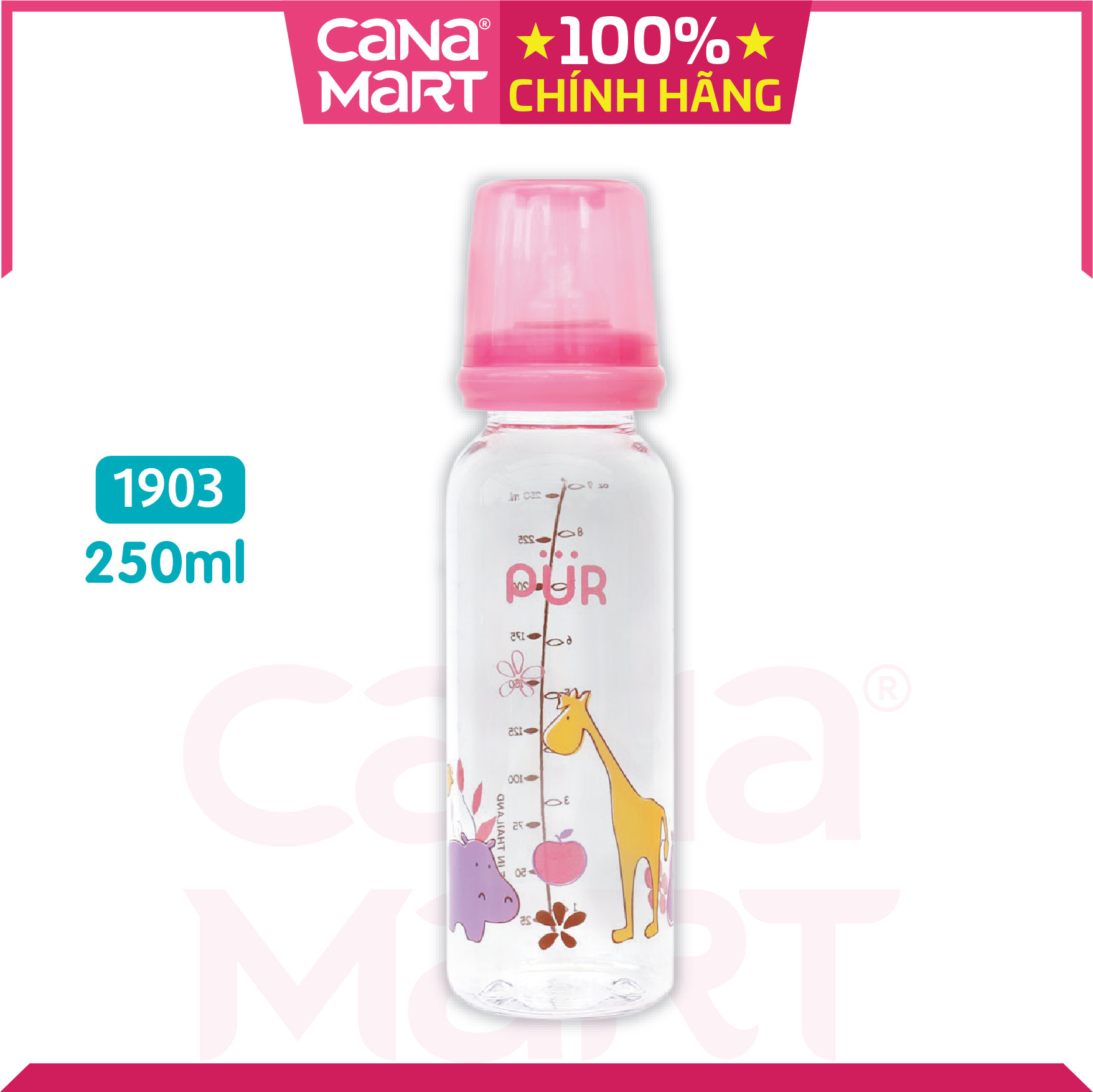 Bình sữa cổ thường thân thon Pur Feeding 250ml