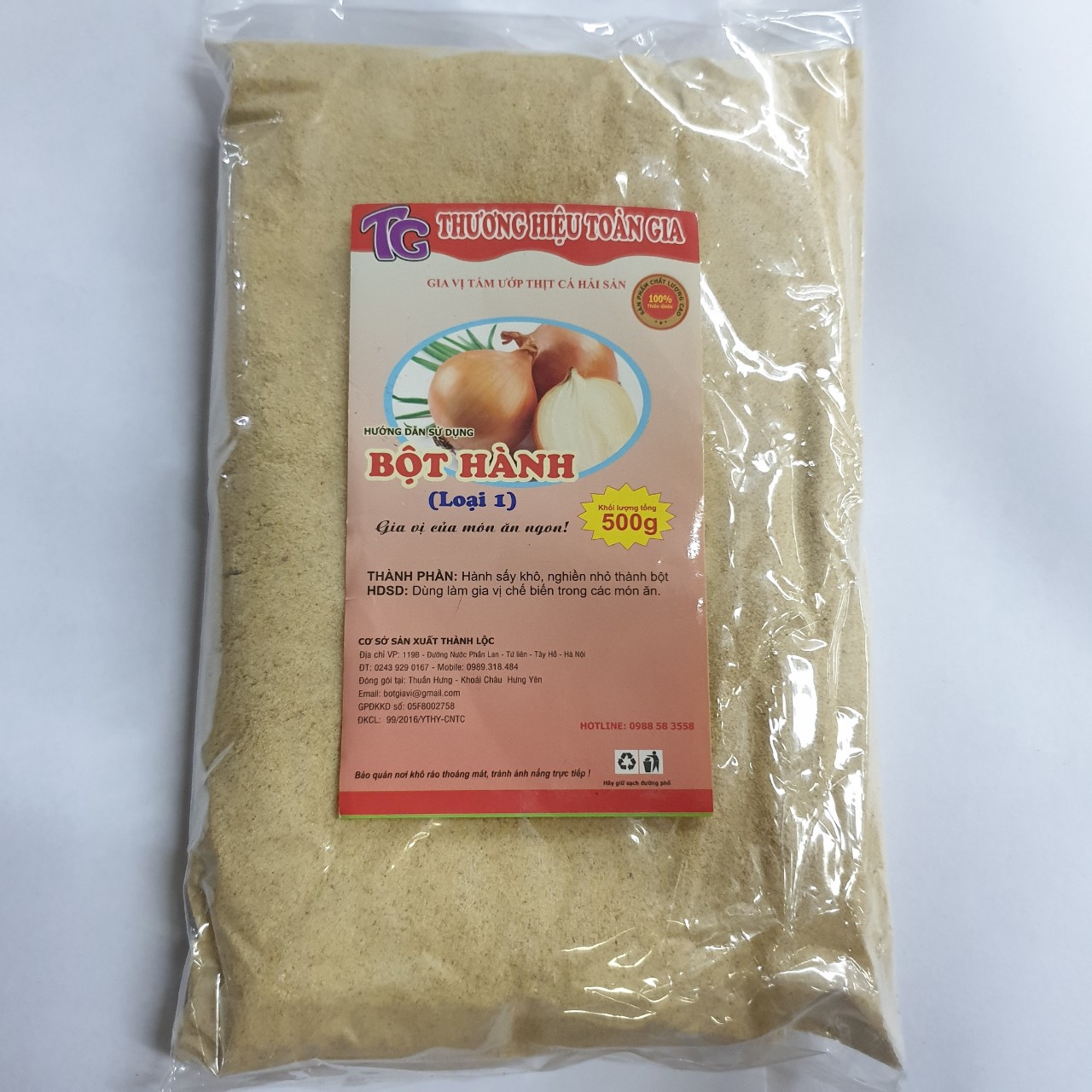 Bột hành gói 500gr - gia vị tiện lợi, dễ dàng tẩm ướp, thẩm thấu, cho món ăn thơm ngon