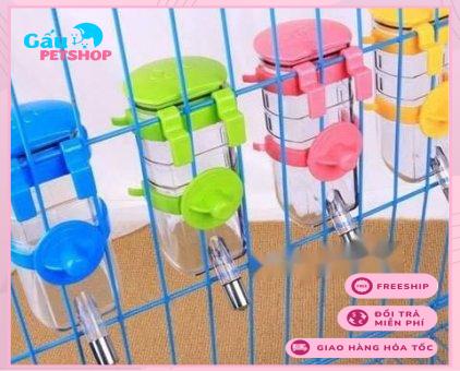 Bình nước cao cấp treo gắn chuồng cho chó mèo thú cưng 400ml