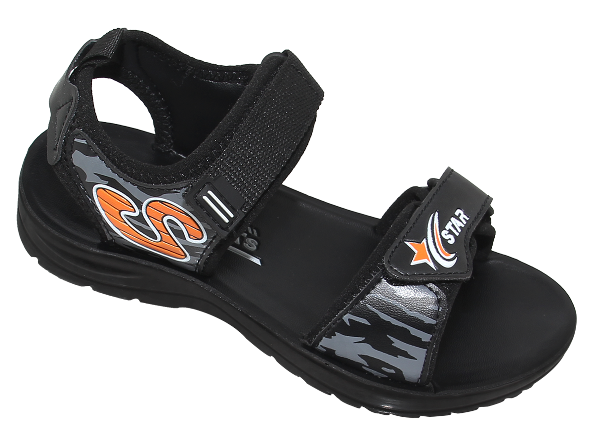 Sandal đế bằng bé trai Bita's SEN.88 (Đen cam + Đen xanh minơ)