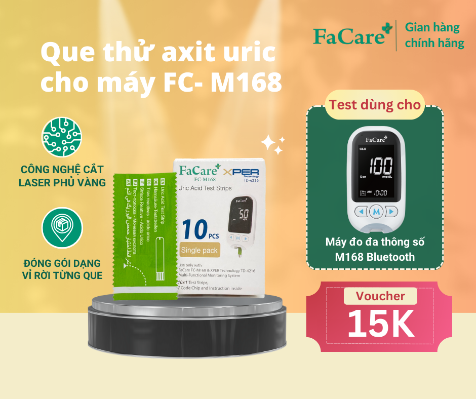 Que thử Axit Uric (gout) dành cho Máy đo đa năng FaCare 5 trong 1 FC-M168 (TD-4216)