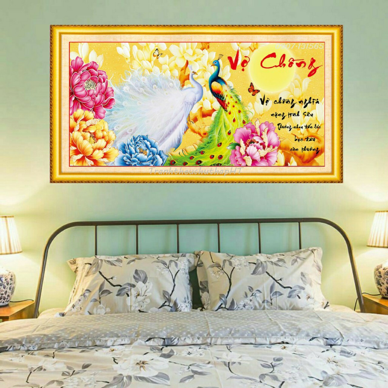 Tranh đính đá Vợ chồng 103x50cm
