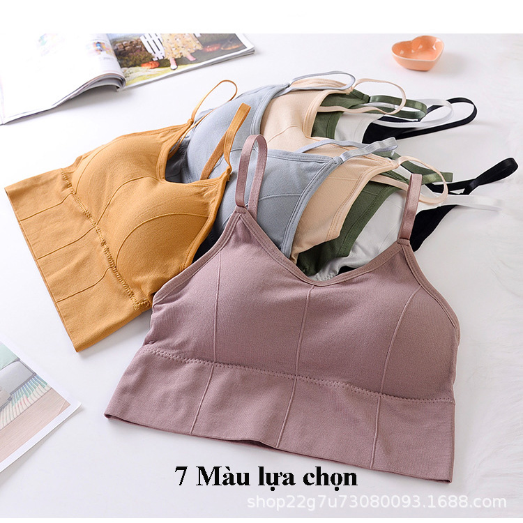 Áo bra tập gym, yoga chất len mềm có mút nâng ngực 2 dây có thể điều chỉnh BRA04
