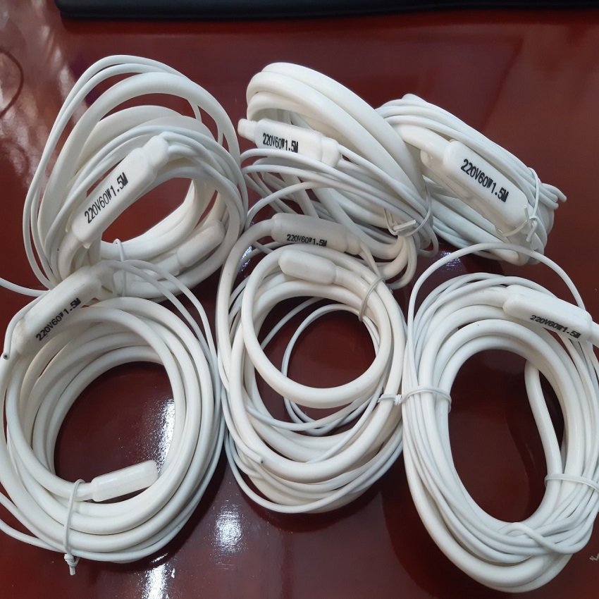 [HCM]DÀI 1.5MÉT-220V-60W DÂY ĐIỆN TRỞ SƯỞI, XẢ BĂNG CỬA KHO LẠNH TRẮNG-TRÒN