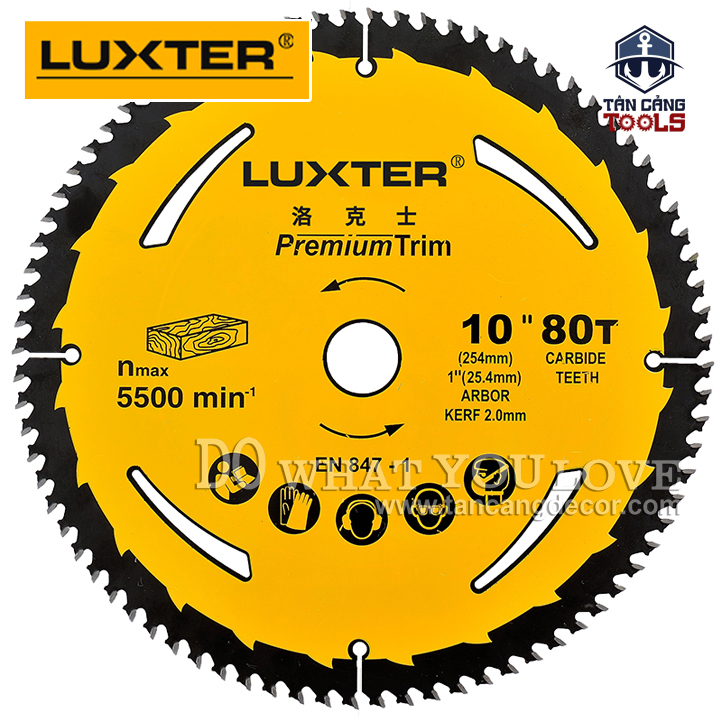 Lưỡi cưa gỗ hợp kim 255 x 25.4 mm x 80t luxter 6008096