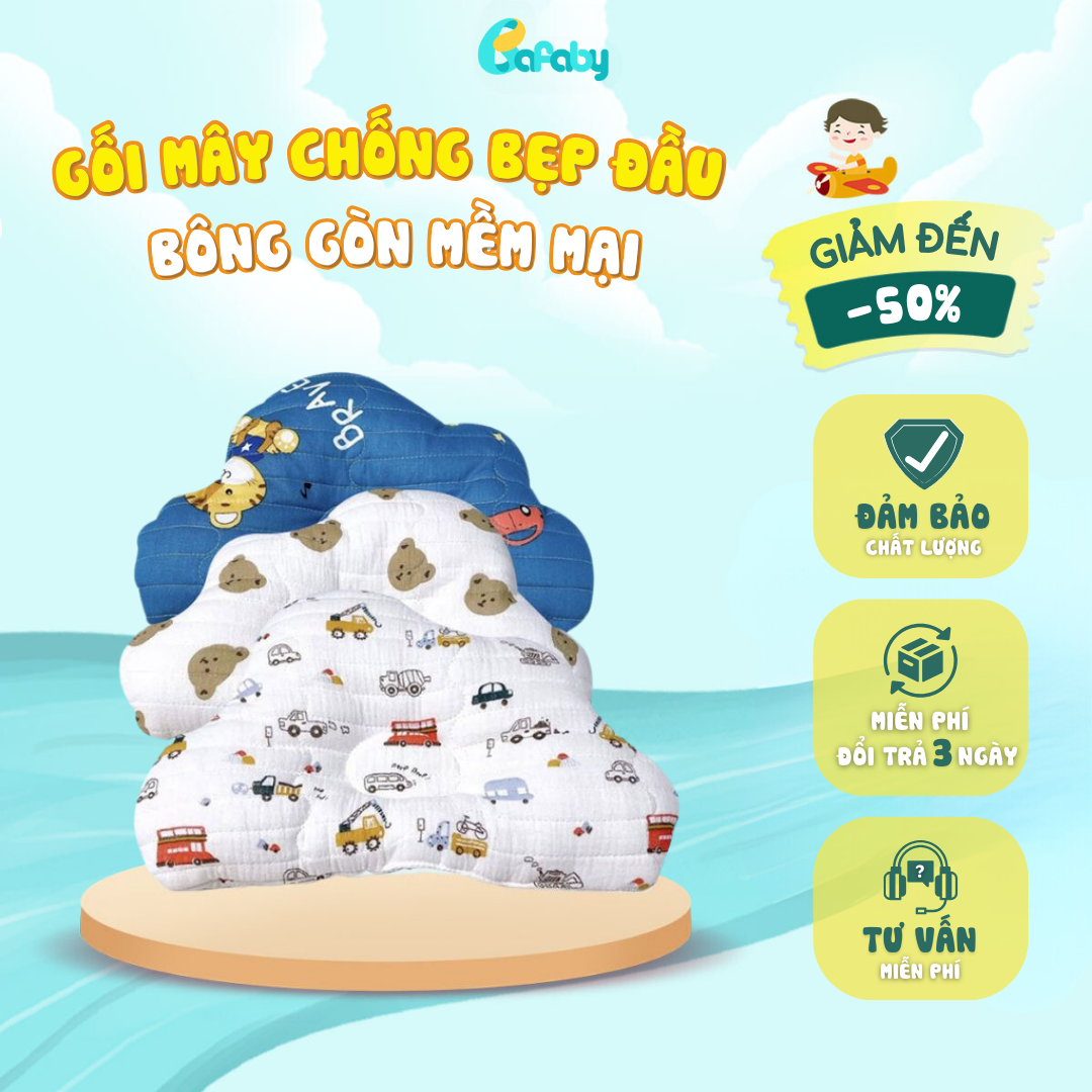 Gối chống bẹp đầu chống méo đầu cho bé bafaby - 232