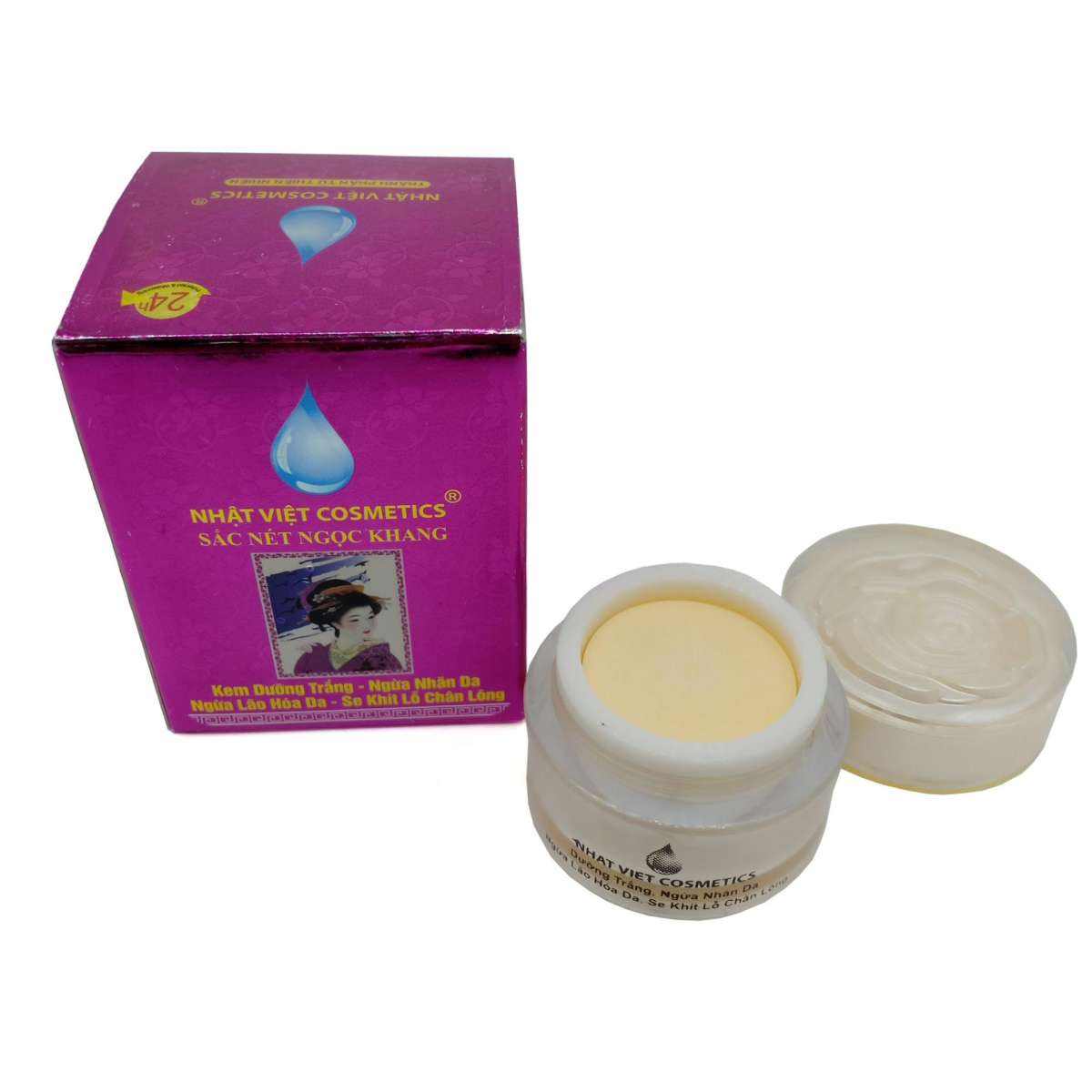 [HCM]Kem siêu trắng - Ngừa nhăn - Lão hóa - Se khít lỗ chân lông Sắc Nét Ngọc Khang 10g (Tím)