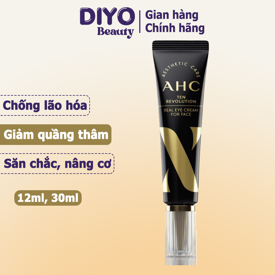 Kem dưỡng mắt AHC Ten Revolution Real Eye Cream For Face, kem mắt AHC chống nhăn Hàn Quốc mẫu mới