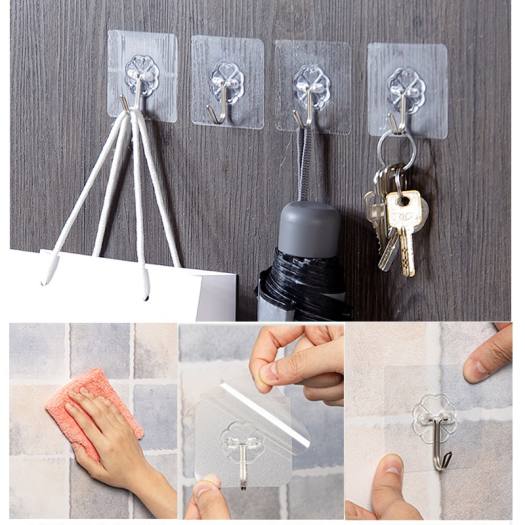 Móc dán tường Trong Suốt Siêu Chắc Dính - Móc Cường Lực
