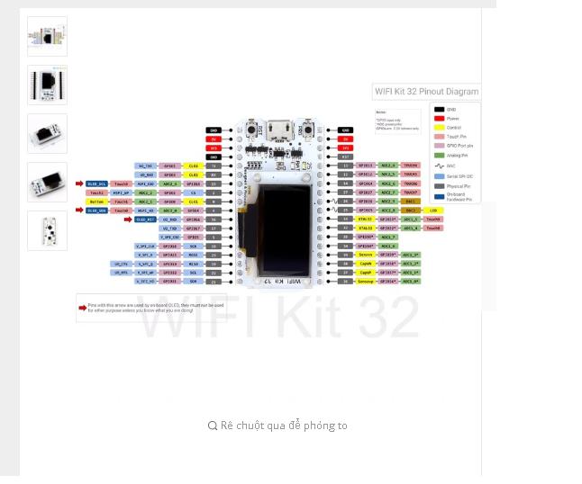 ESP32 Bluetooth WIFI, MÀN HÌNH OLED 0.96 inch, CP2102, bộ nhớ 32 M, điện áp 3.3 V-7 V