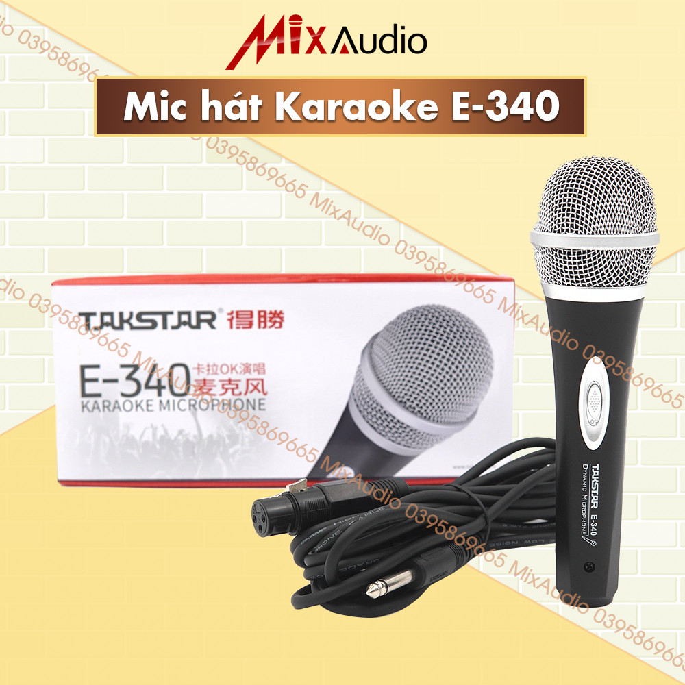 Mic hát karaoke có dây takstar e-340 dùng với loa, amly... bảo hành 6 tháng