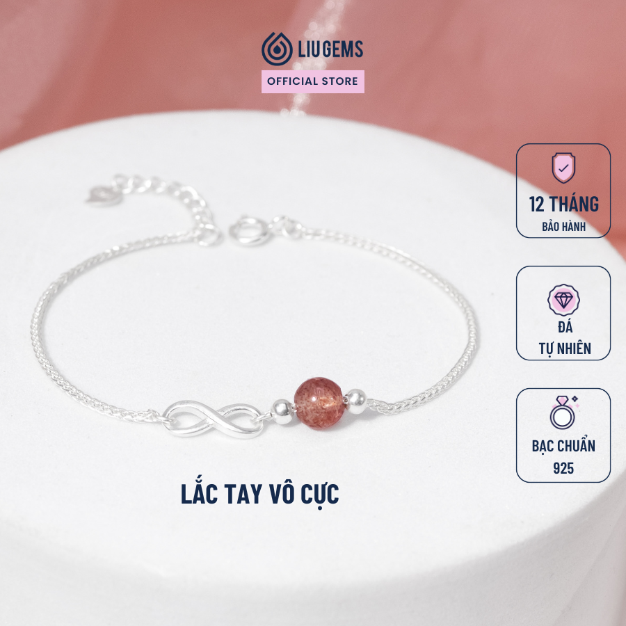 Lắc Tay Bạc Nữ Vô Cực Liugems Vòng 925 Mix Đá Phong Thuỷ Tinh Tế Dễ Thương, VC VB09