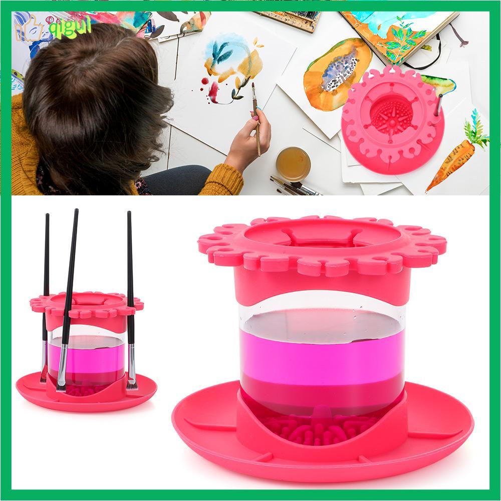 Qigui bảng màu tự làm dụng cụ vệ sinh dụng cụ sắp xếp cọ dụng cụ rửa cọ sơn cốc rửa dụng cụ làm sạch cọ thư pháp cọ vẽ