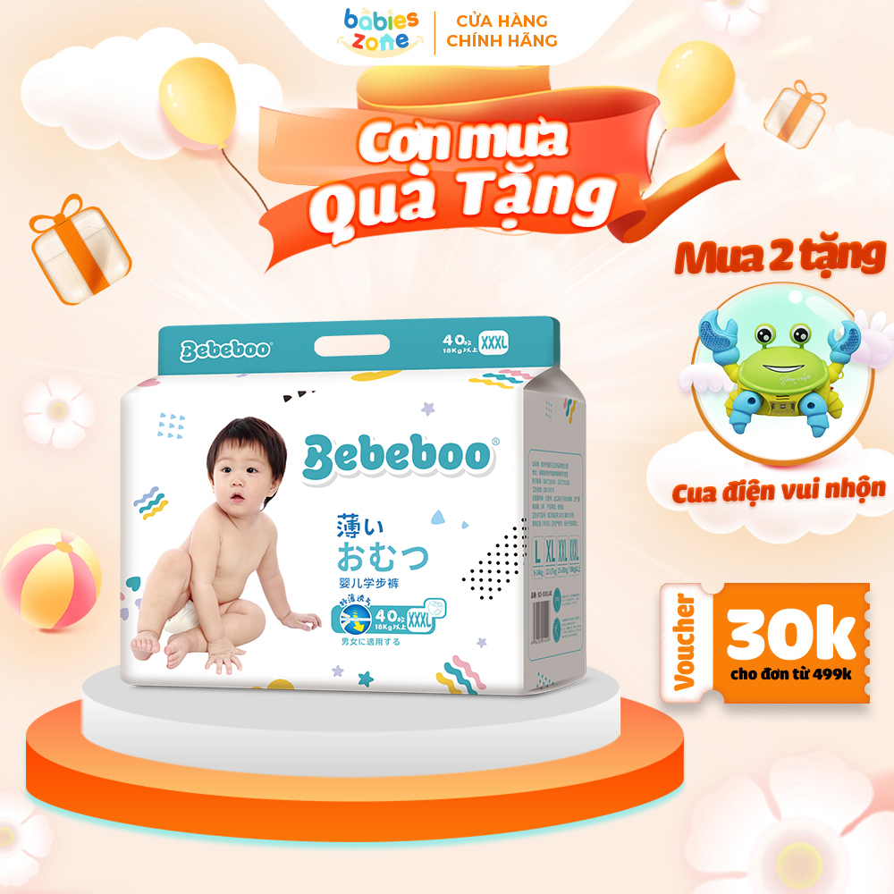 Tã dán, Tã quần cho bé 6-11kg size M Bebeboo Nhật Bản siêu thấm hút