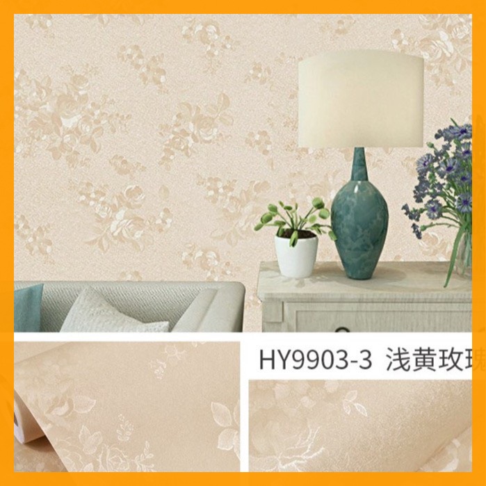 10m giấy dán tường sẵn keo hoa hồng vân nổi (10m x 45cm / cuộn)