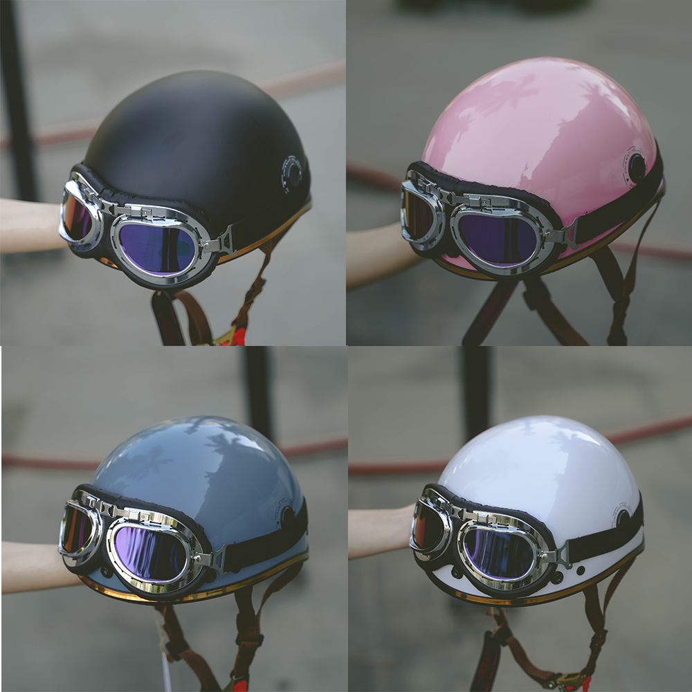 Mũ bảo hiểm 1 2 UNISWAP gắn kính phi công 7 màu