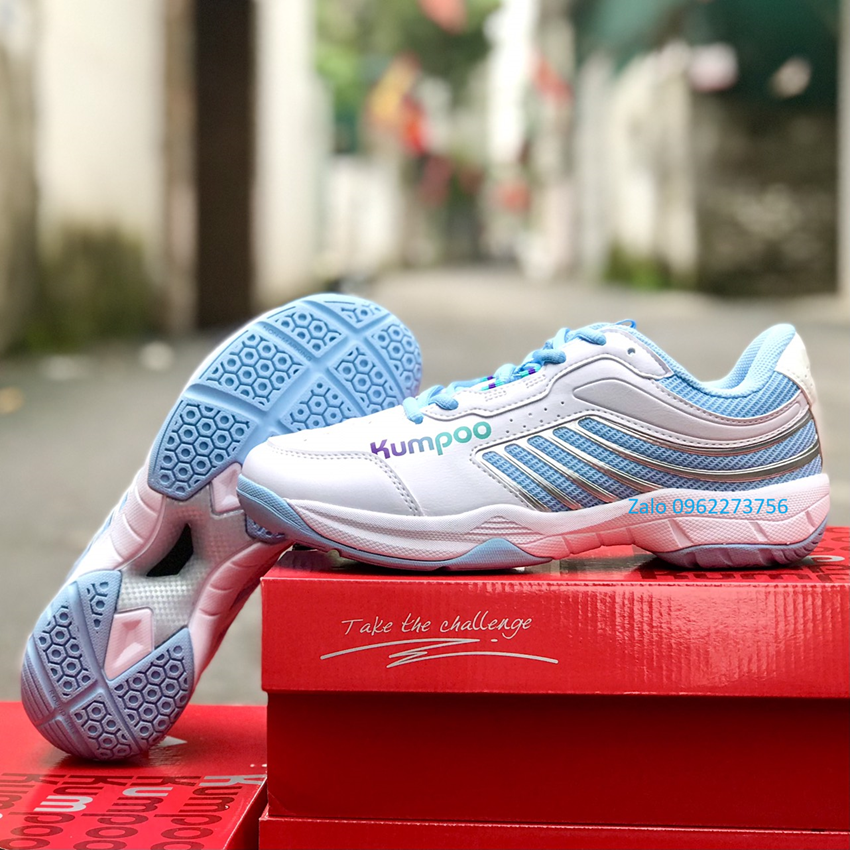 Giày thể thao nam nữ Kumpoo KH-E301 chuyên dụng chơi cầu lông, bóng chuyền, bóng bàn- Đế kép cao su non, Da PU cao cấp - cày sân bê tông thoải mái