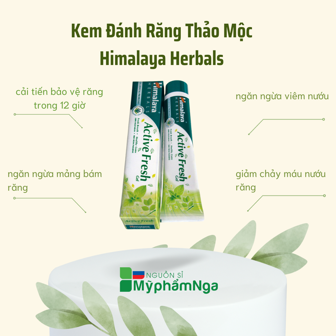 Kem đáng răng Himalaya Thơm miệng bảo vệ răng lợi Active Fresh