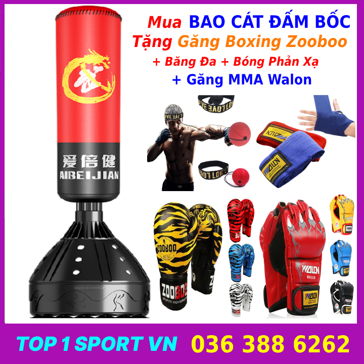 Bao trụ cát đấm bốc boxing tự đứng - 1m7 - đường kính 28 cm - Hỗ trợ tập luyện, giảm mỡ tăng cơ - Phiên bản dành cho phòng tập, dân chuyên nghiệp