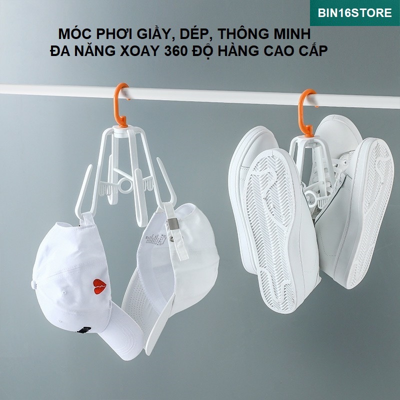 Móc Phơi Giầy, Dép, Thông Minh Đa Năng Xoay 360 Độ, Hàng Cao Cấp