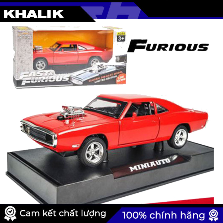 Đồ chơi siêu xe ô tô mô hình bằng hợp kim tinh xảo cao cấp (màu đỏ) - Fast and Furious Dodge Model 132