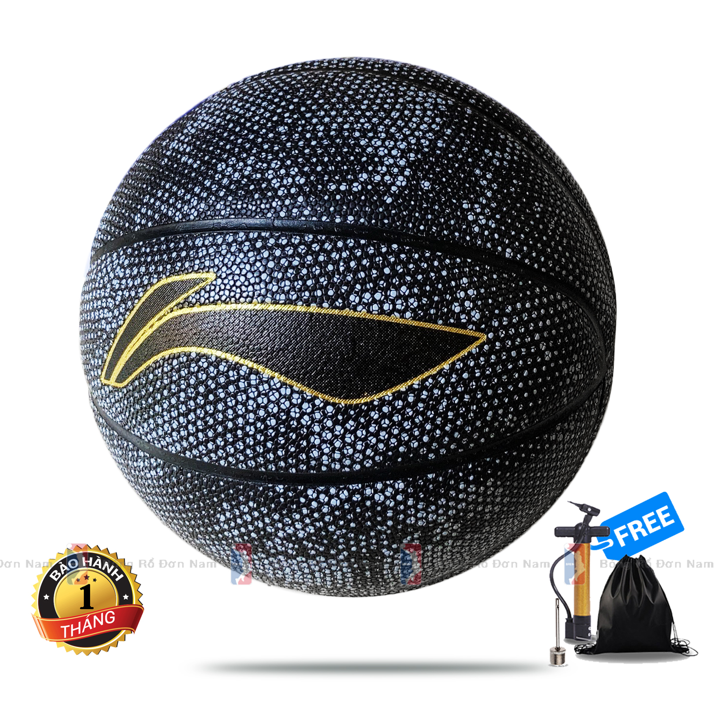 Banh Bóng Rổ Lining – Size7 – Bản outdoor- Tặng kèm bơm + Balo rút + Kim bơm + Túi lưới