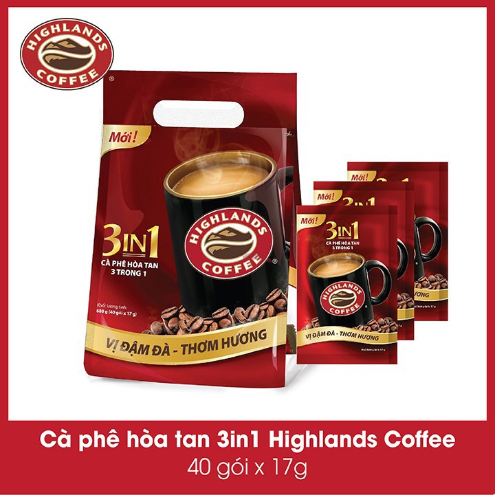 Cà phê hòa tan 3in1 Highlands Coffee 50 gói x 17g