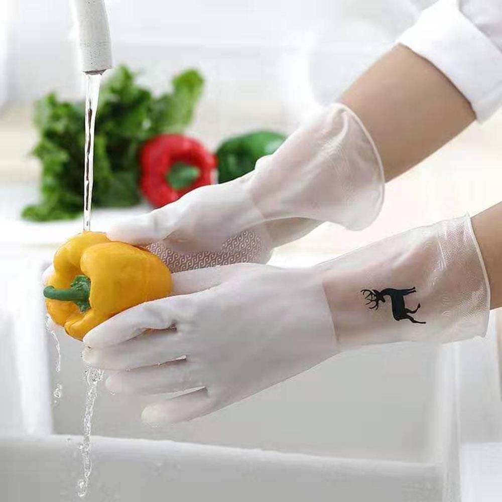 Găng tay cao su rửa bát mặt nhám chống trơn cọ rửa nhà cửa mã 70039a