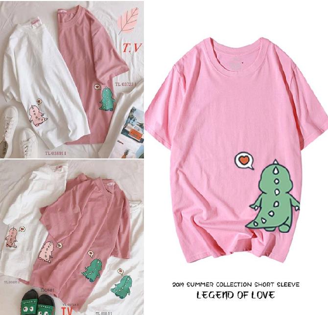 Áo thun tay lỡ Unisex Khủng Long CHIBI dễ thương MKB0039