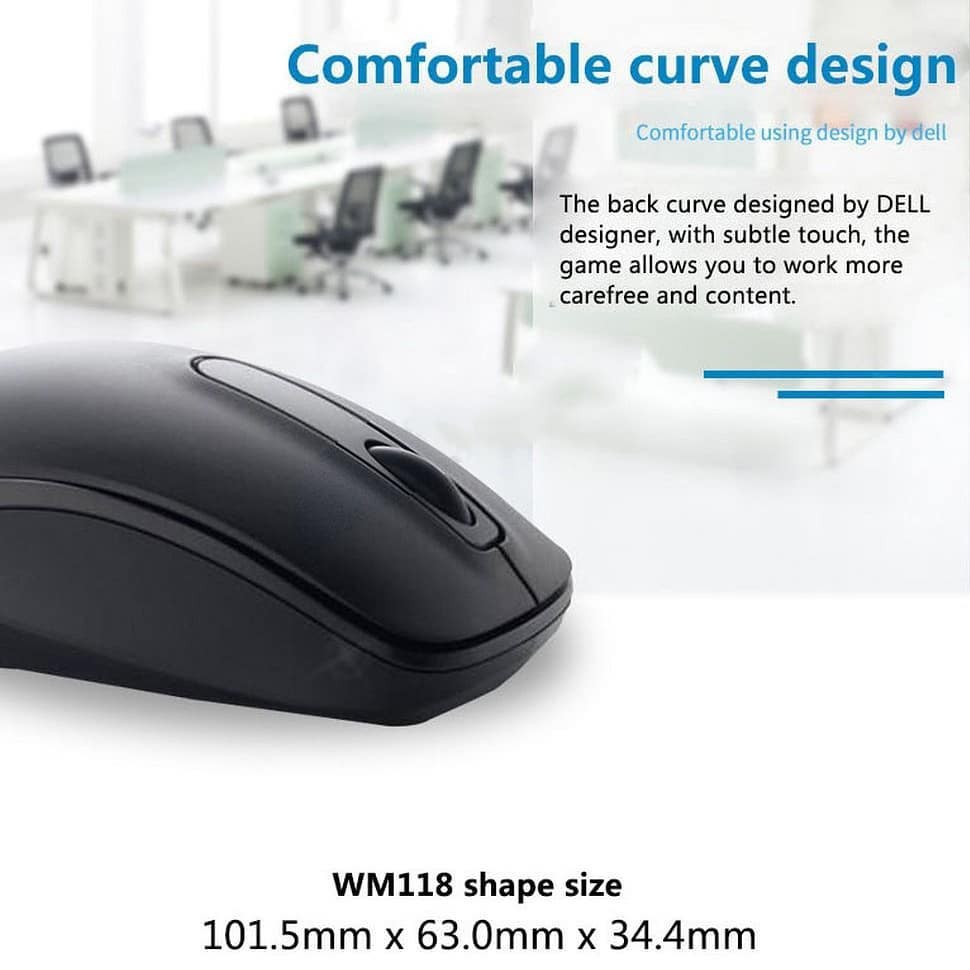 Chuột Không Dây Dell WM118 - Hàng Chính Hãng