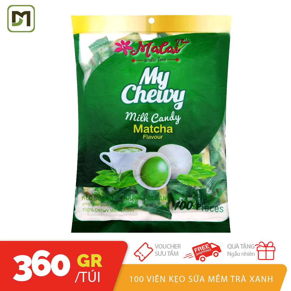 Kẹo sữa mềm vị Trà Xanh Malai Thai gói 360gr