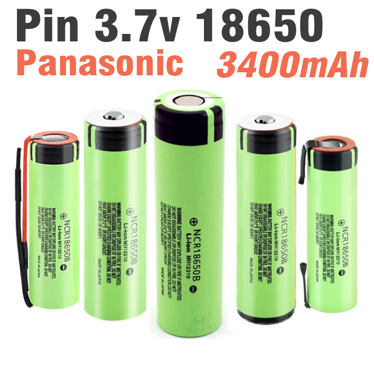 Pin sạc 3.7v 18650 panasonic dung lượng cao 3400mah (mới 100% )