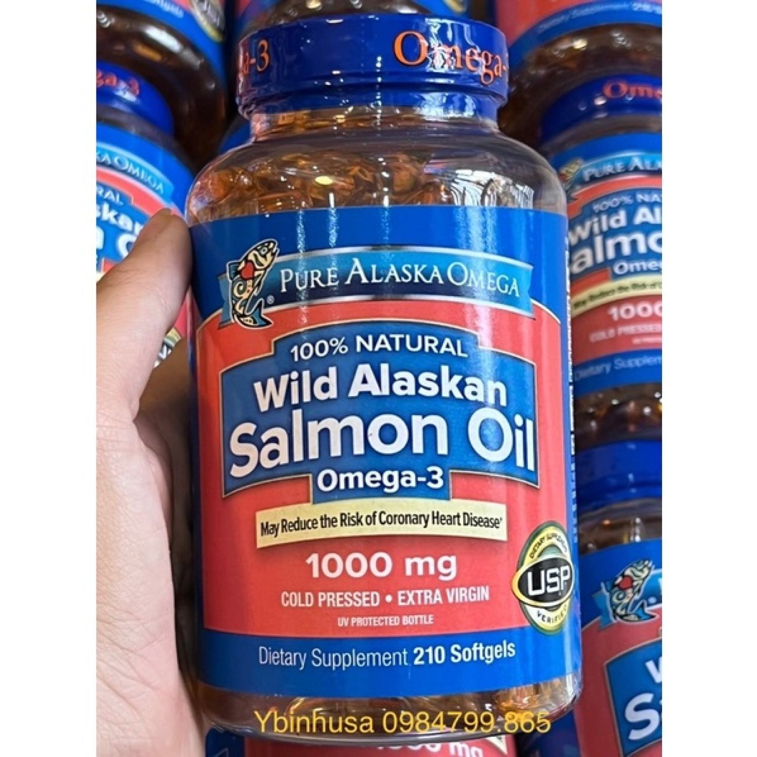 Dầu cá Alaska Salmon Oil Omega-3 210 viên của Mỹ
