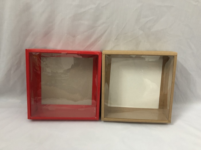 Hộp quà tặng giấy kraft mặt kiếng để sản phẩm/bánh kẹo/hoa quả/hộp