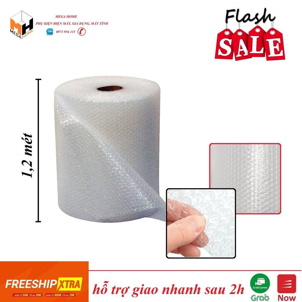 Xốp hơi bọc hàng khổ 1,2m x 1m, nilong chống sốc, xốp nổ hàng dày loại 1