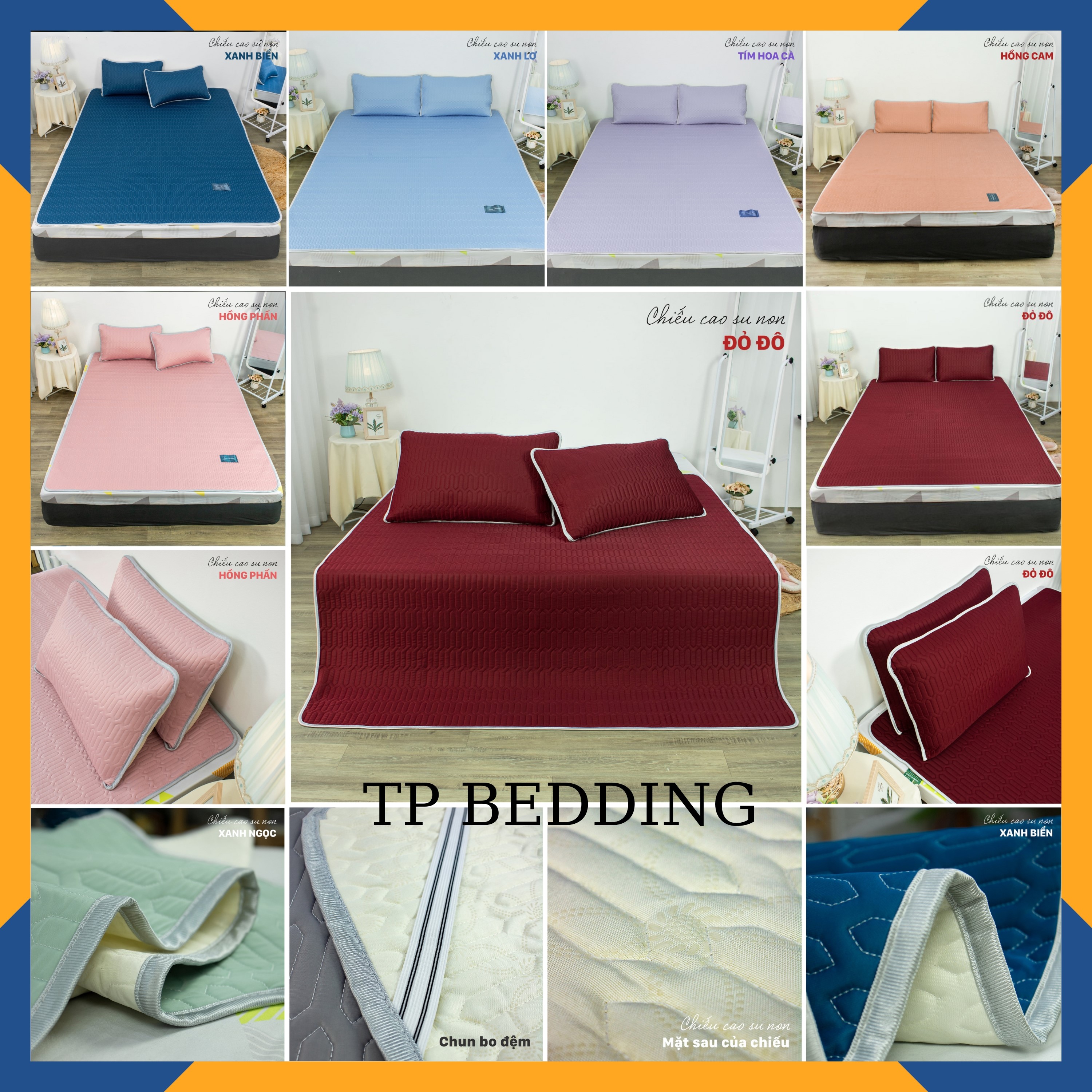 Chiếu điều hòa TENCEL LATEX, Chiếu điều hòa cao su non đầy đủ màu sắc, kích thước
