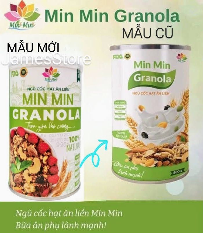 Ngũ cốc hạt ăn liền min min granola/hộp 500gr