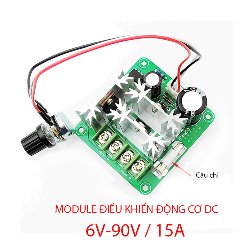 Module mạch điều chỉnh tốc độ động cơ điện 1 chiều 10V-60V/20A, công suất động cơ lớn nhất 1200W