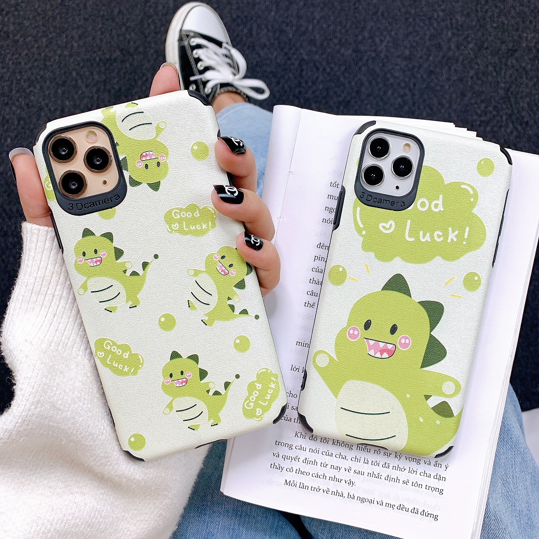 Ốp Lưng Da IMD Dino Good Luck !