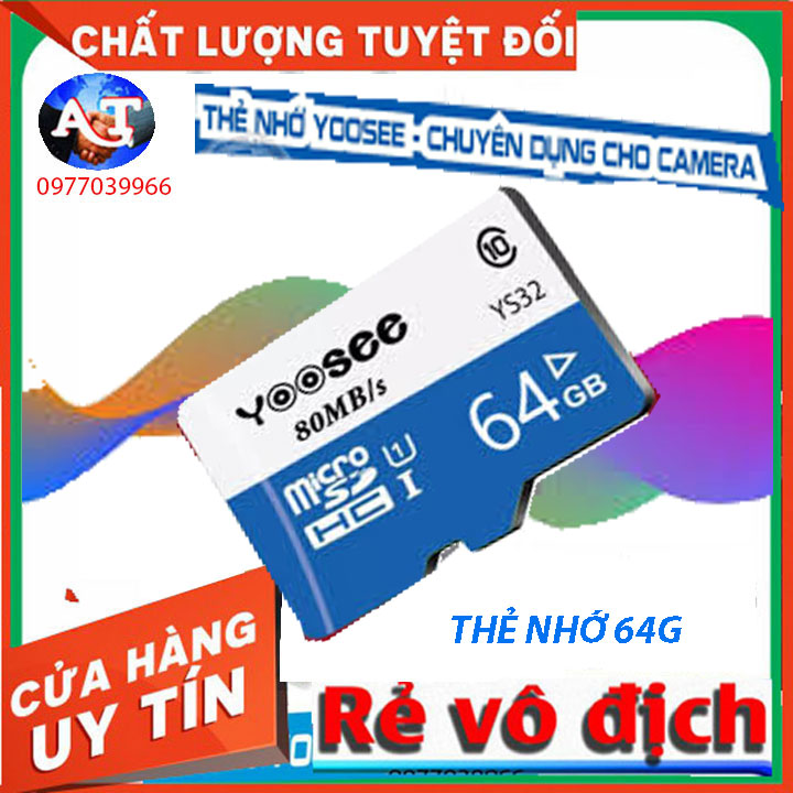 Thẻ nhớ 32Gb/ 64Gb YOOSEE Class10 tốc độ cao, chuyên dụng cho Camera wifi, Điện thoại Hiệu suất cao, tốc độ đọc nhanh