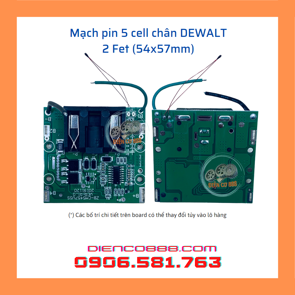 Mạch sạc xả và bảo vệ pin 10 cell - 3 khe chân tiếp xúc kiểu MAKITA