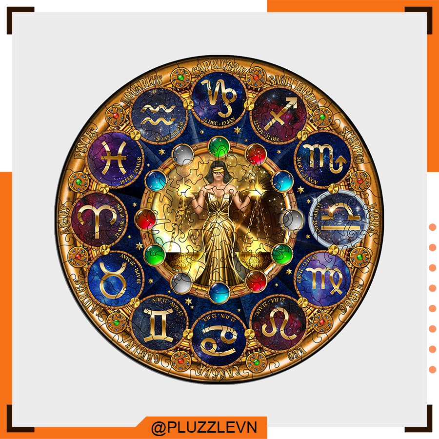 Puzzle Bộ Xếp Hình Gỗ 12 Cung Hoàng Đạo bởi PLUZZLE- Cung Thiên Bình – PZ153