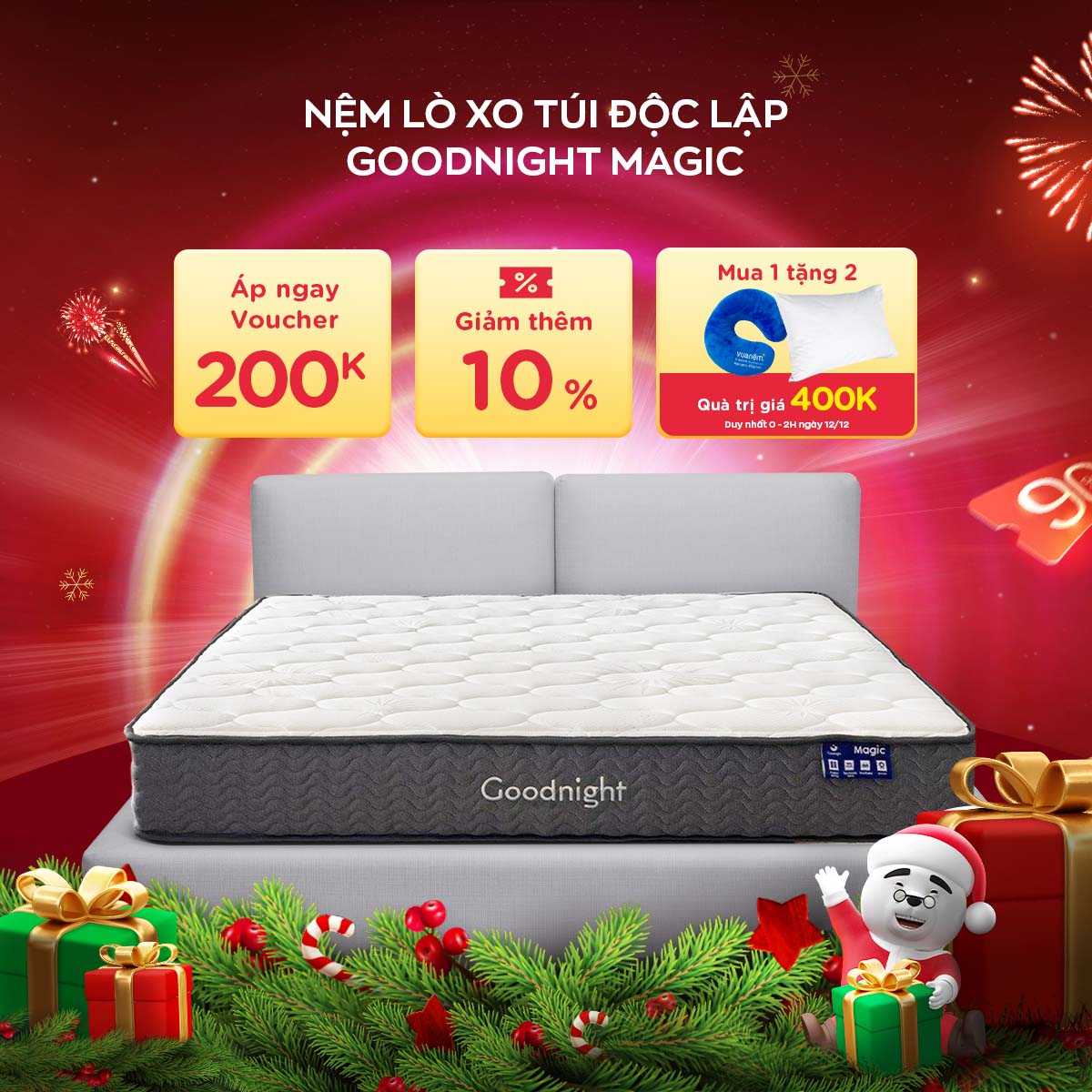 Nệm Lò xo túi độc lập Goodnight Magic