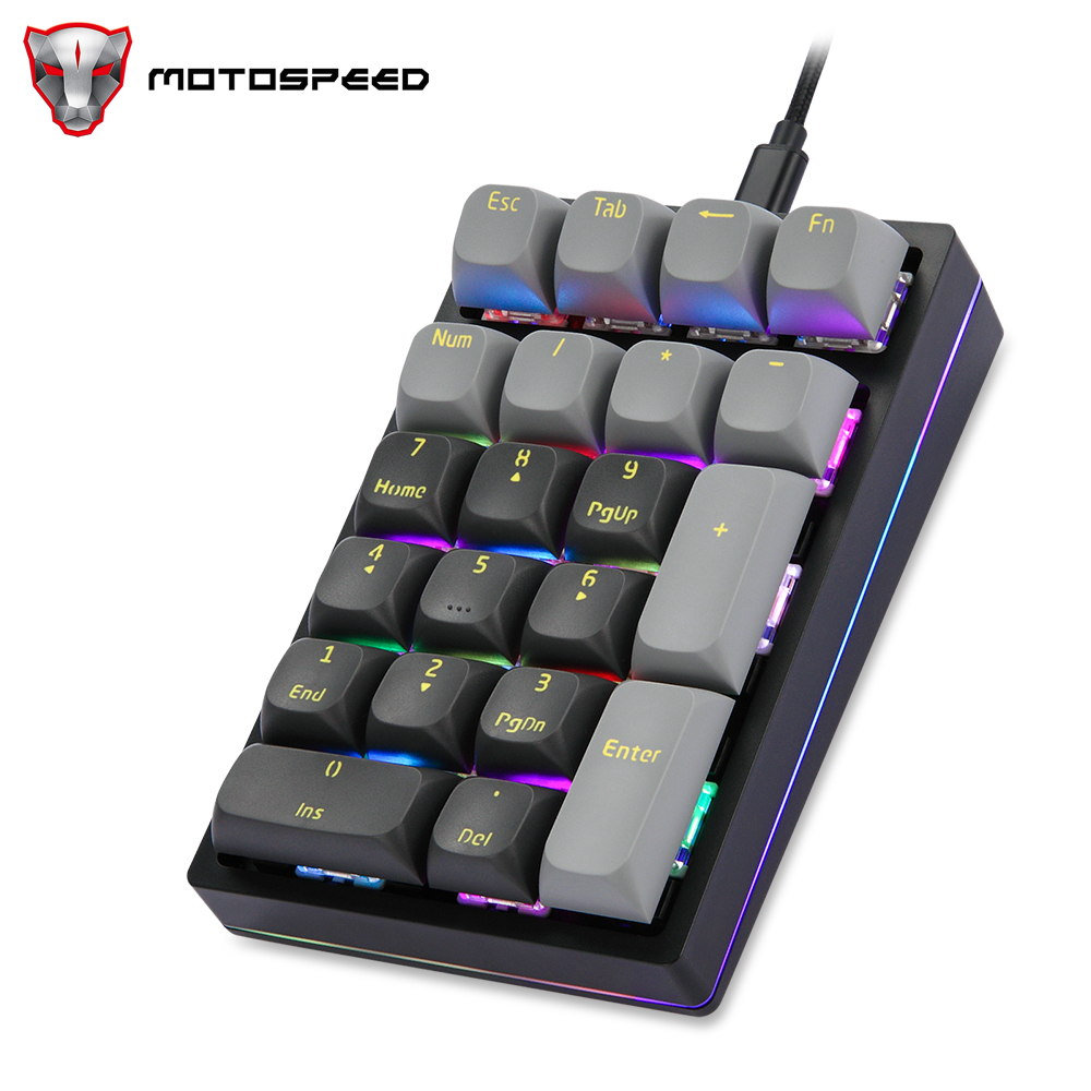  Motospeed K3 Numeric Mechanical Gaming Keyboard 21 Keys RGB Backlight With Hot Swap Custom Programming Keypad For PC Laptop 